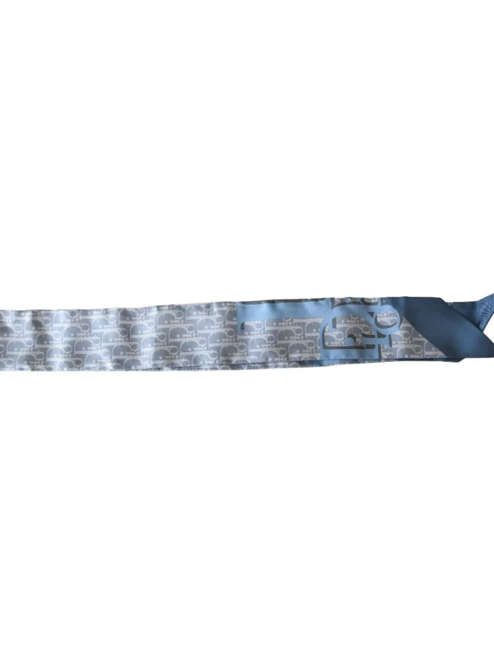 Dior Oblique Diortwin Mitzah Twilly Scarf Blue